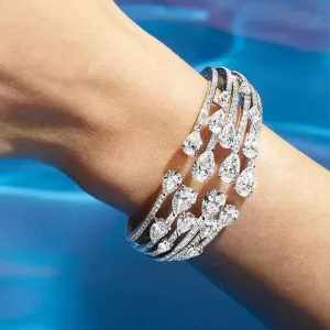 Luxumoon Bold Bangle Bracelet With Stunning Crystal