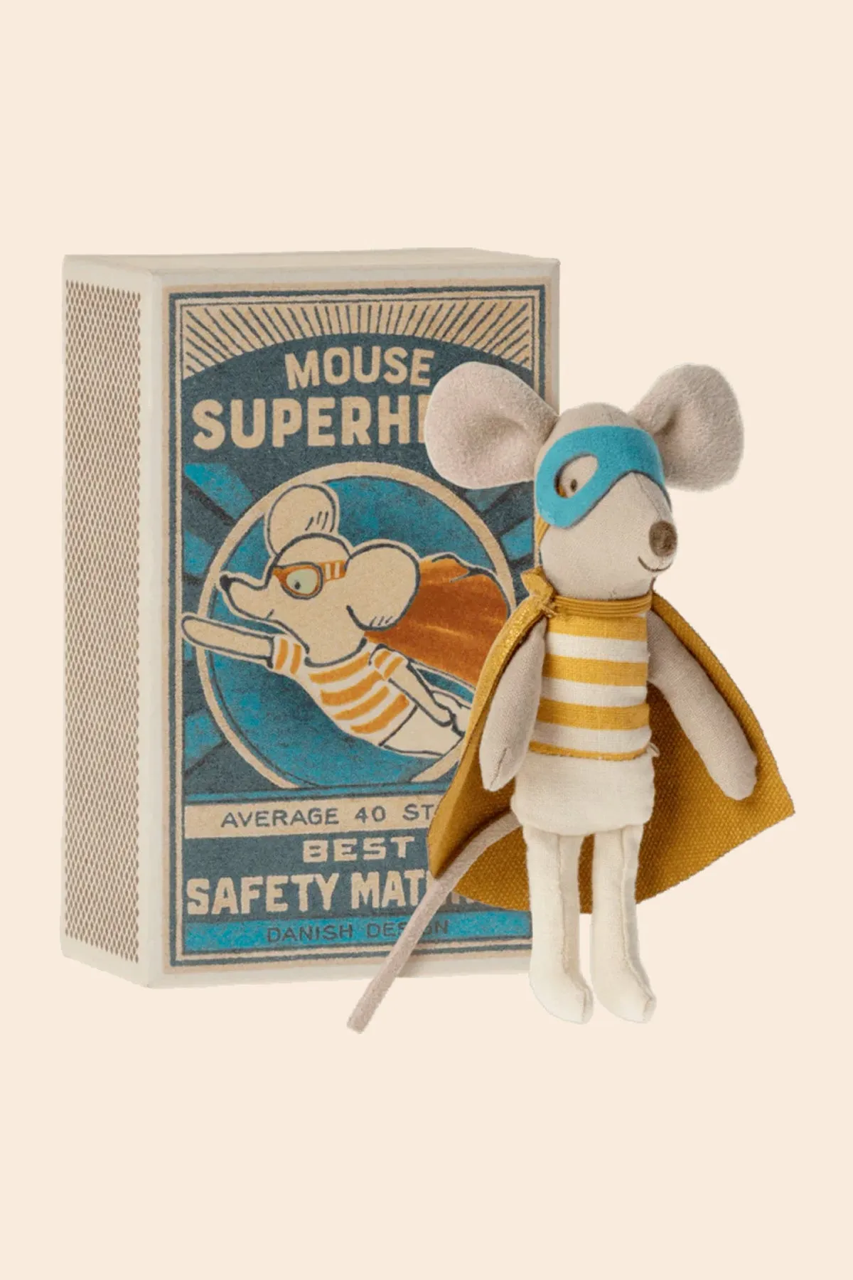 Maileg SuperHero Mouse, Little Brother in Match Box