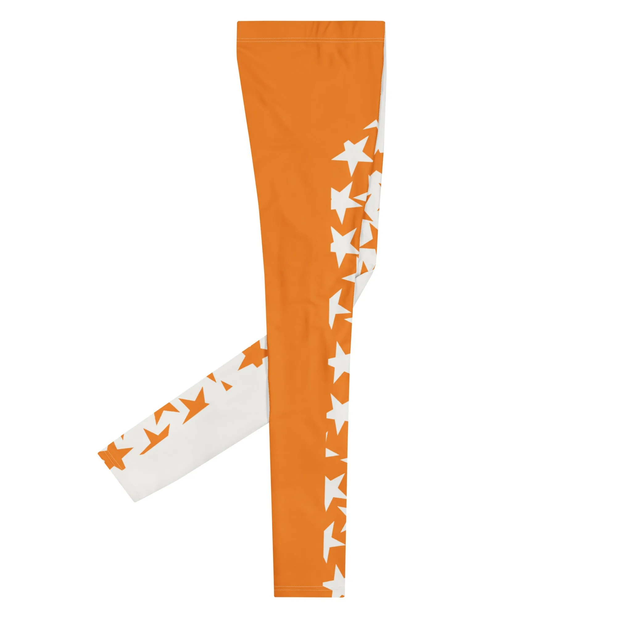 Mens Leggings, Orange Stars