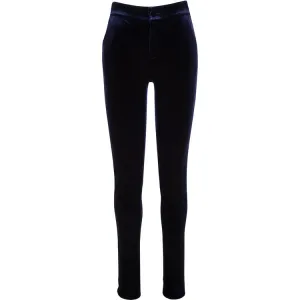 Midnight Blue Straight Leg Velvet Trouser