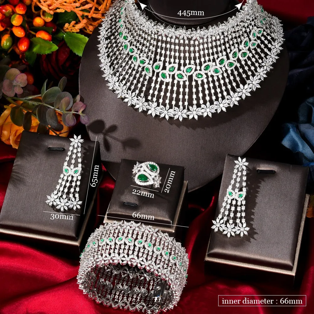 missvikki African Dubai 6 Colors Necklace Earrings Ring Bangle Women Bridal Jewelry Sets Wedding Party Accessories High Quality