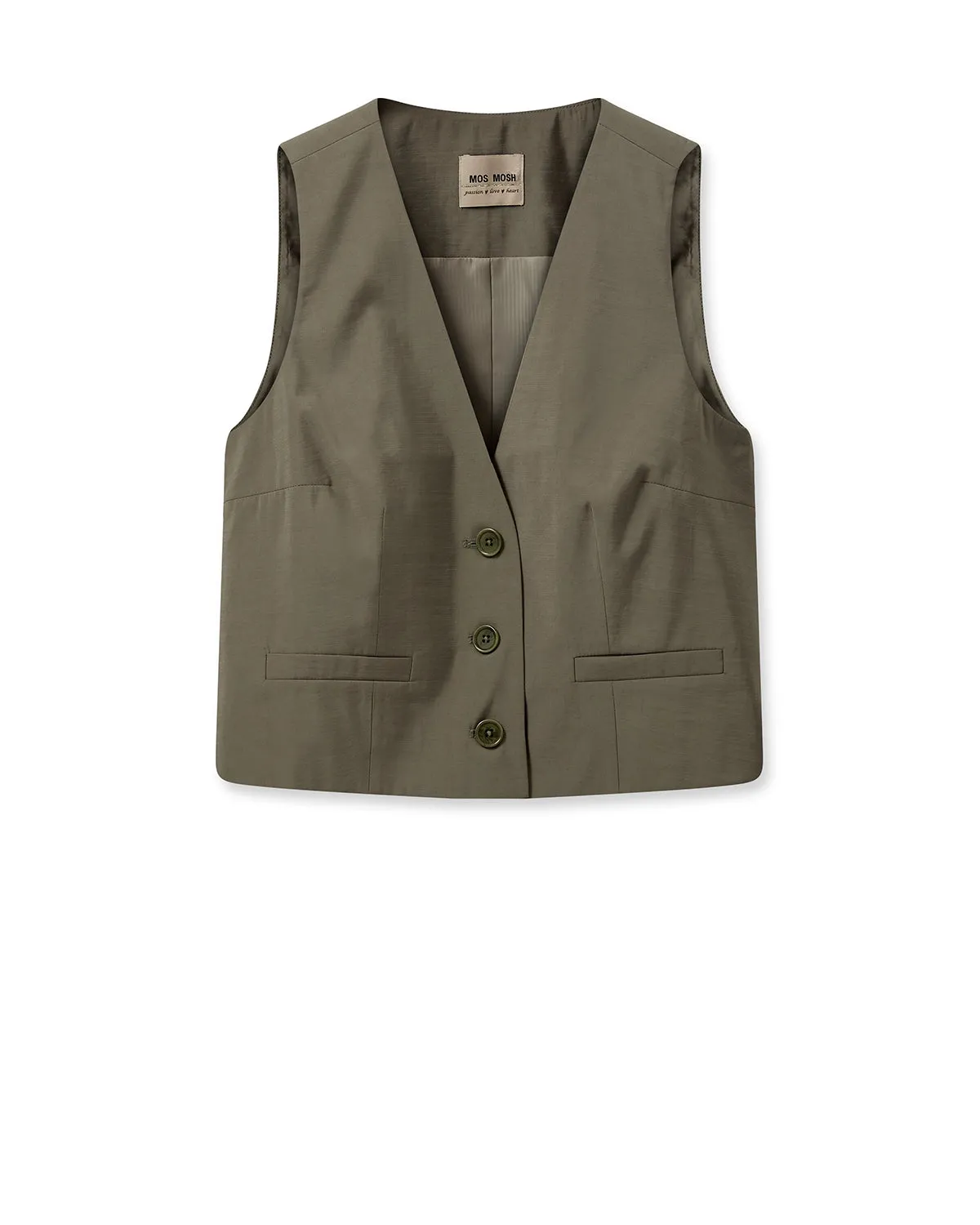 Mos Mosh Lua Eden Vest in Dusty Olive 162920