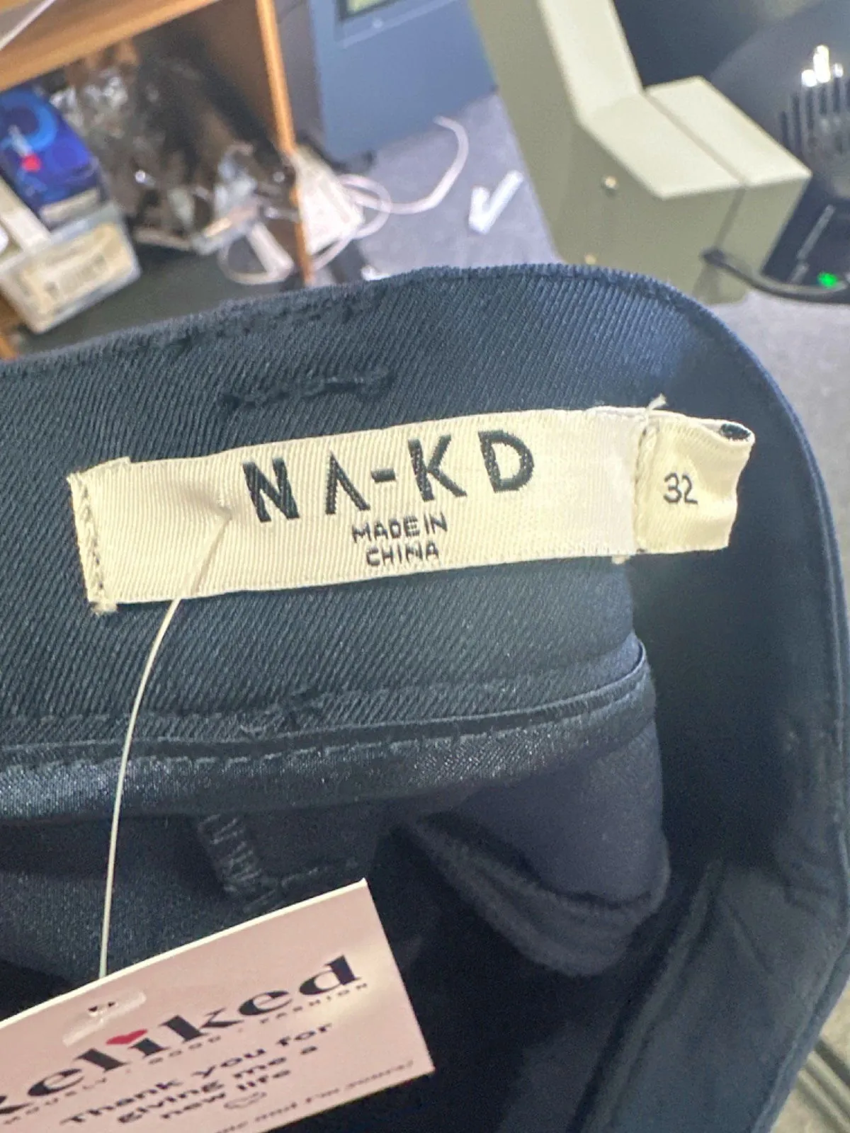 NA-KD Navy Mid Waist Tailored Suit Pants UK 6