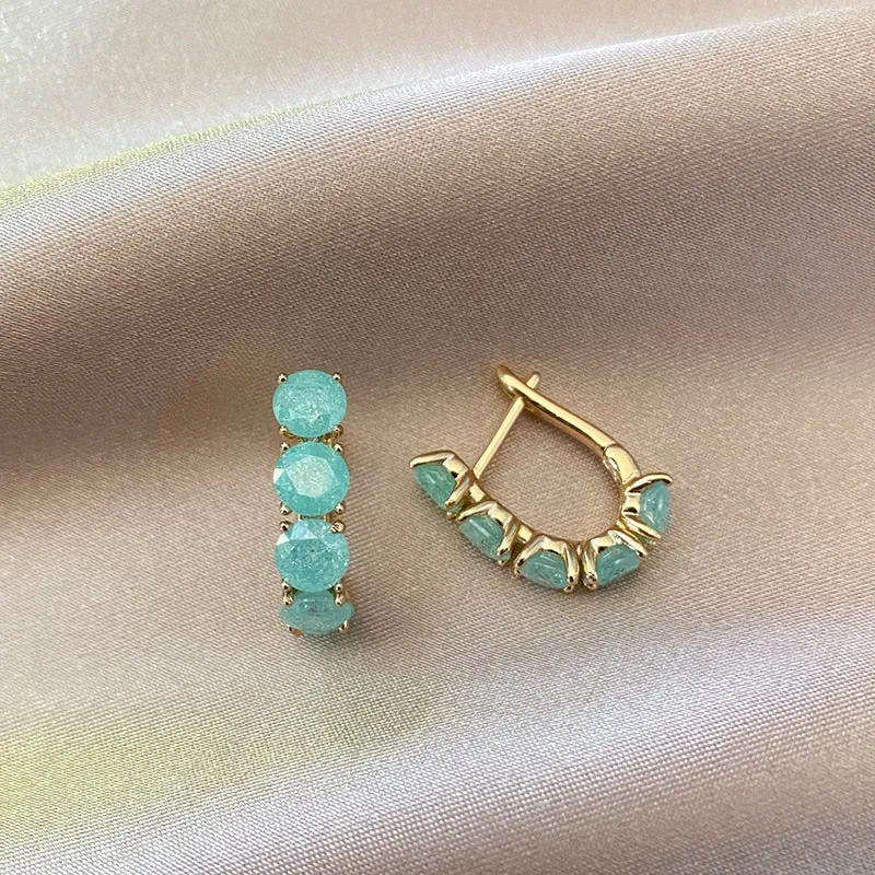Natural Zircon Drop Earrings for Women 585 Rose Gold Wedding Jewelry