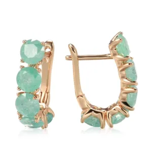 Natural Zircon Drop Earrings for Women 585 Rose Gold Wedding Jewelry