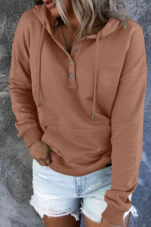 NEW Dropped Shoulder Fleece Lined Hoodie with Pocket, Caramel, Sz M, Retails $97