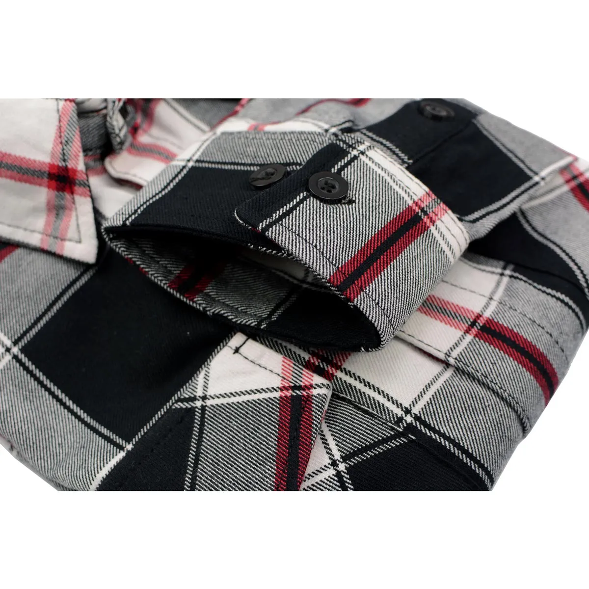 NexGen MNG11625 Men's Black and White with Red Long Sleeve Cotton Flannel Shirt