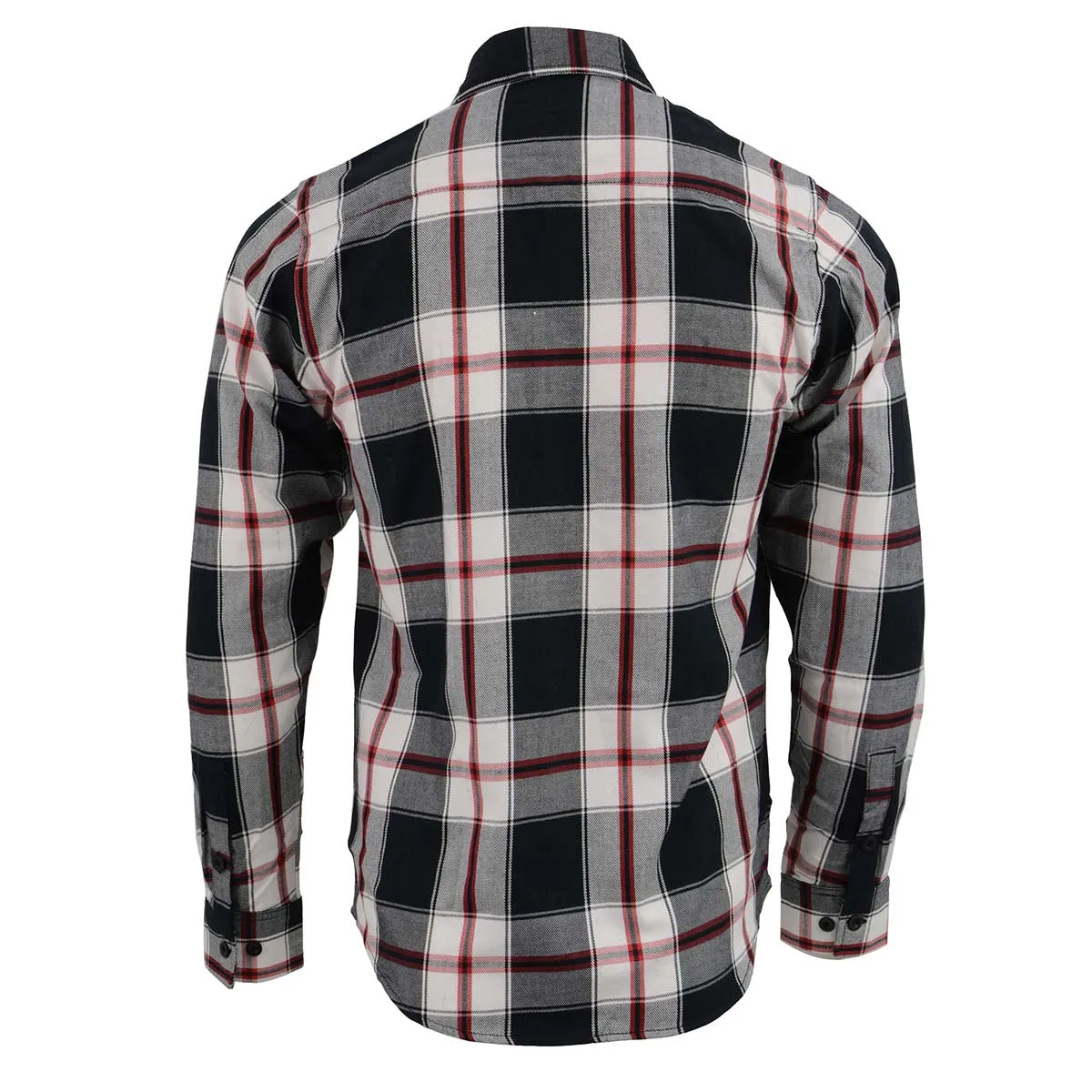 NexGen MNG11625 Men's Black and White with Red Long Sleeve Cotton Flannel Shirt