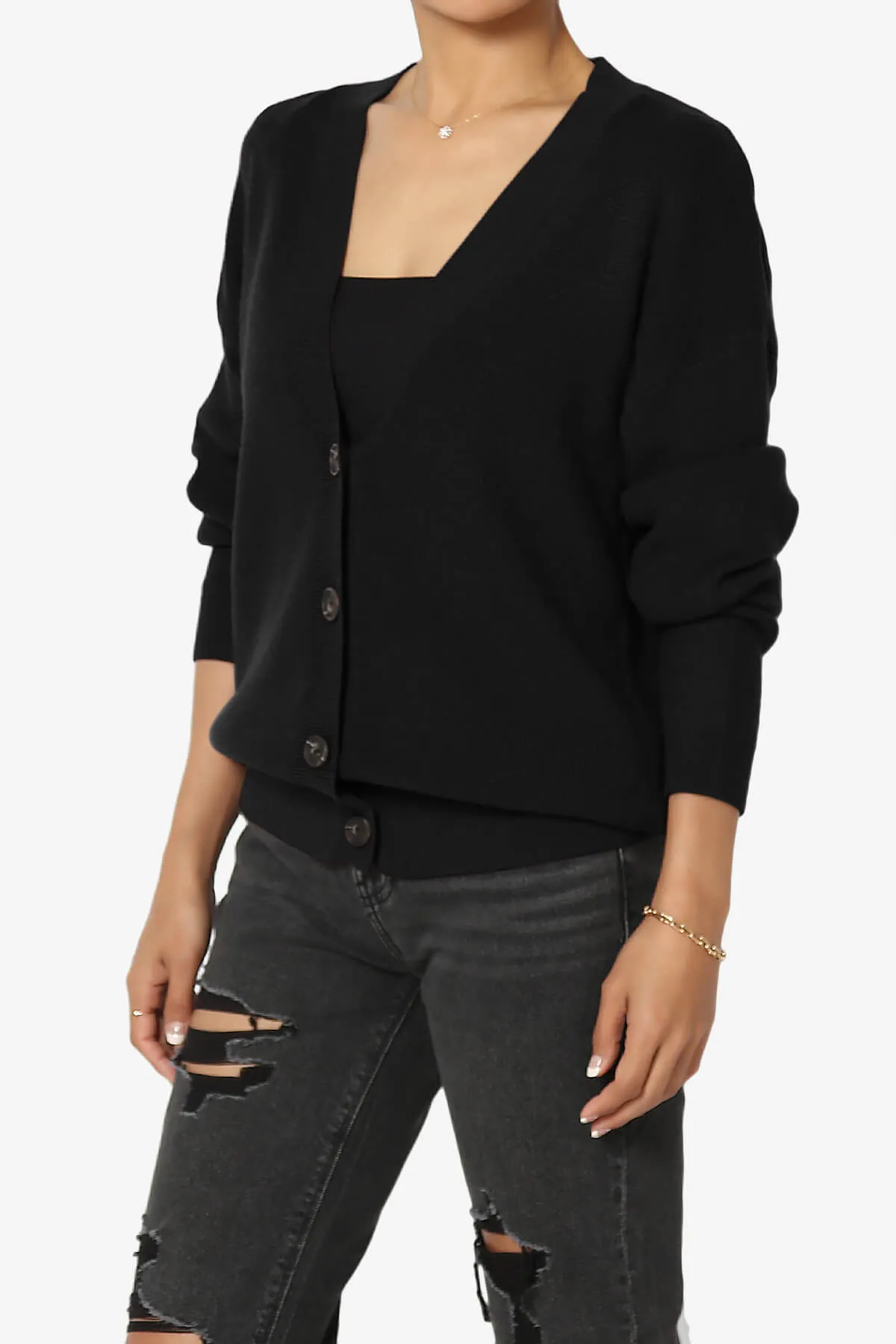 Nicky Micro Waffle Viscose Knit Cardigan