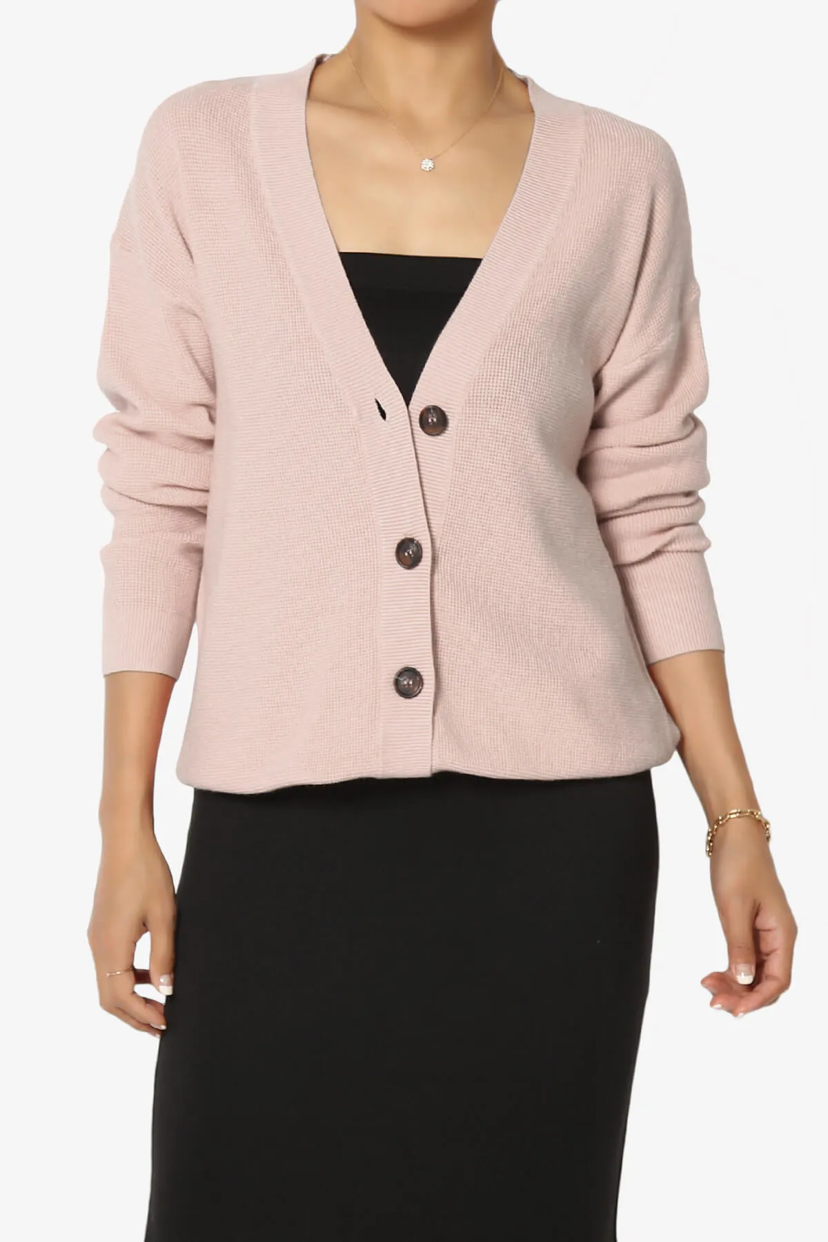 Nicky Micro Waffle Viscose Knit Cardigan