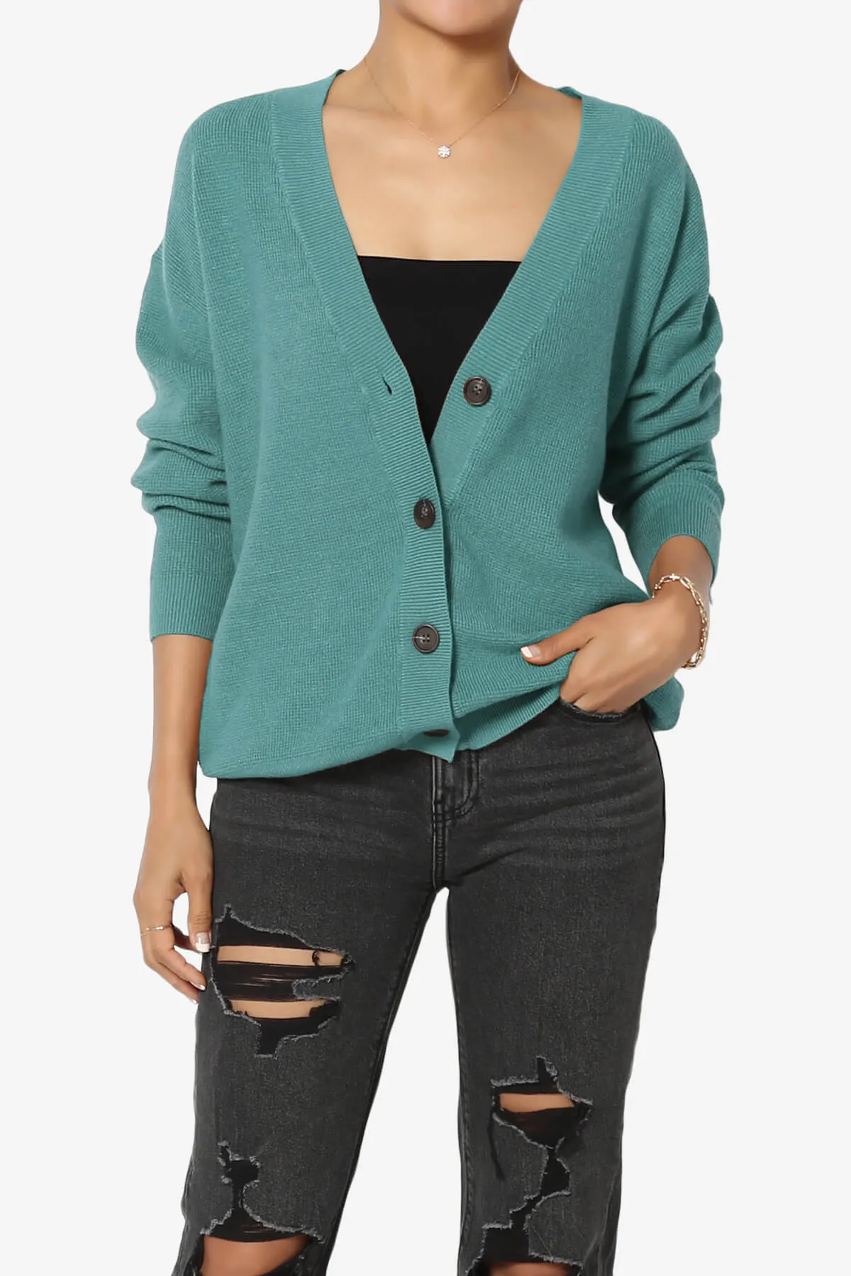 Nicky Micro Waffle Viscose Knit Cardigan