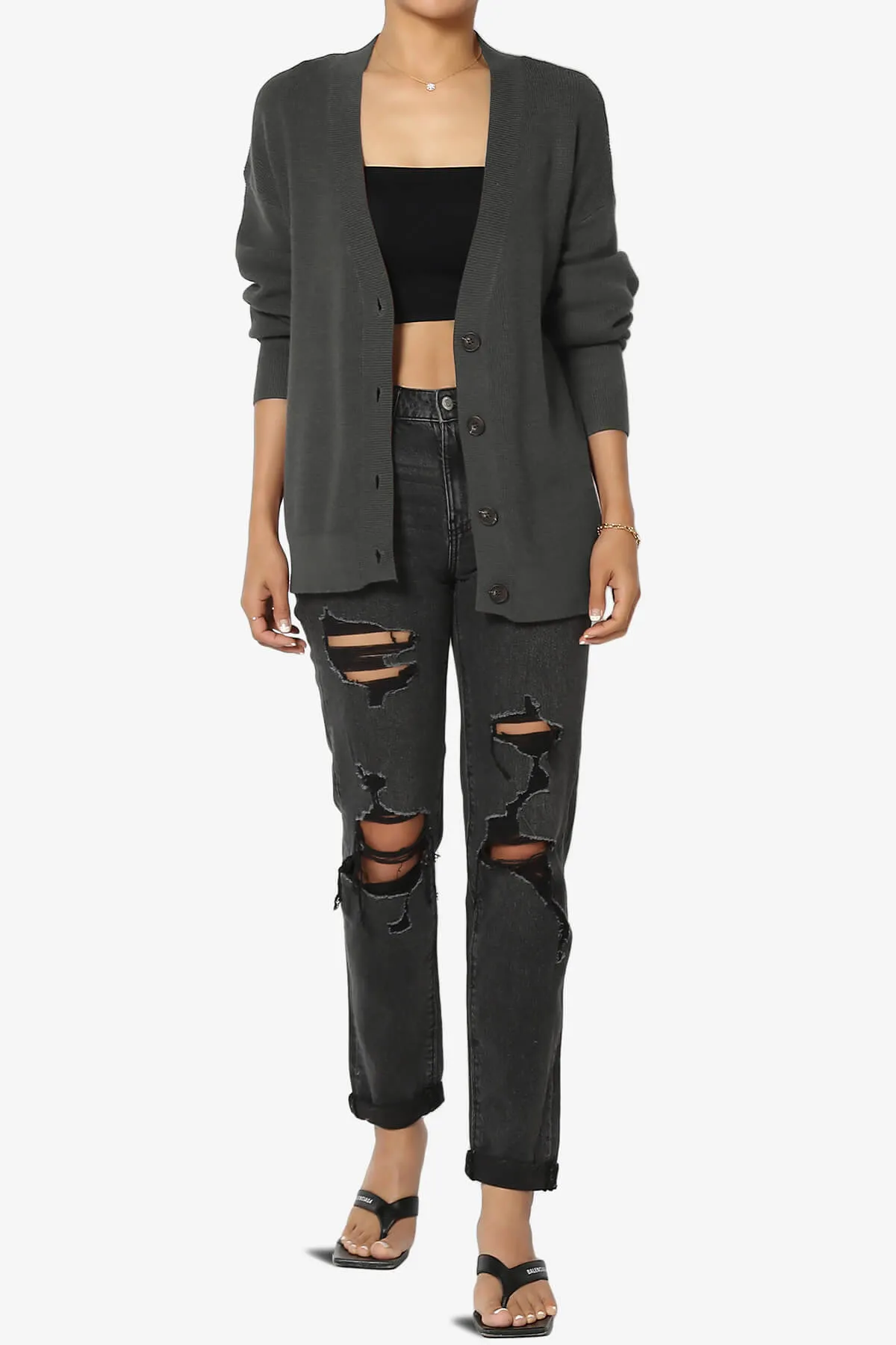 Nicky Micro Waffle Viscose Knit Cardigan