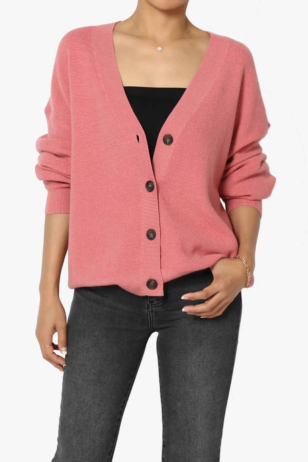 Nicky Micro Waffle Viscose Knit Cardigan