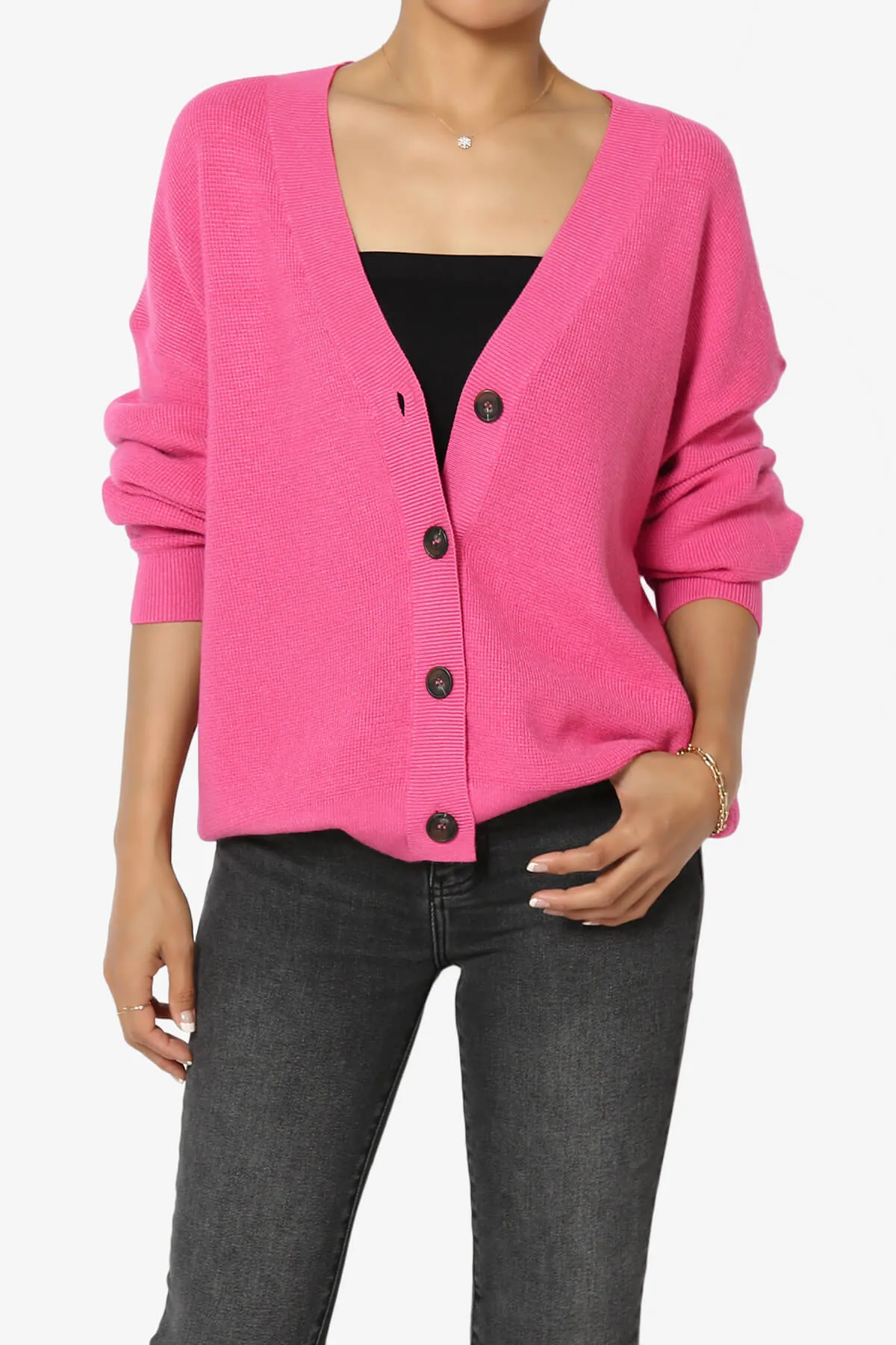 Nicky Micro Waffle Viscose Knit Cardigan