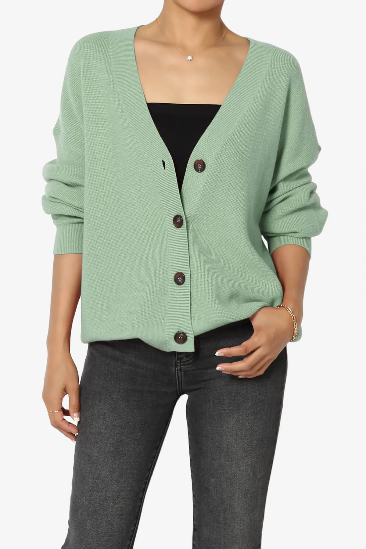 Nicky Micro Waffle Viscose Knit Cardigan
