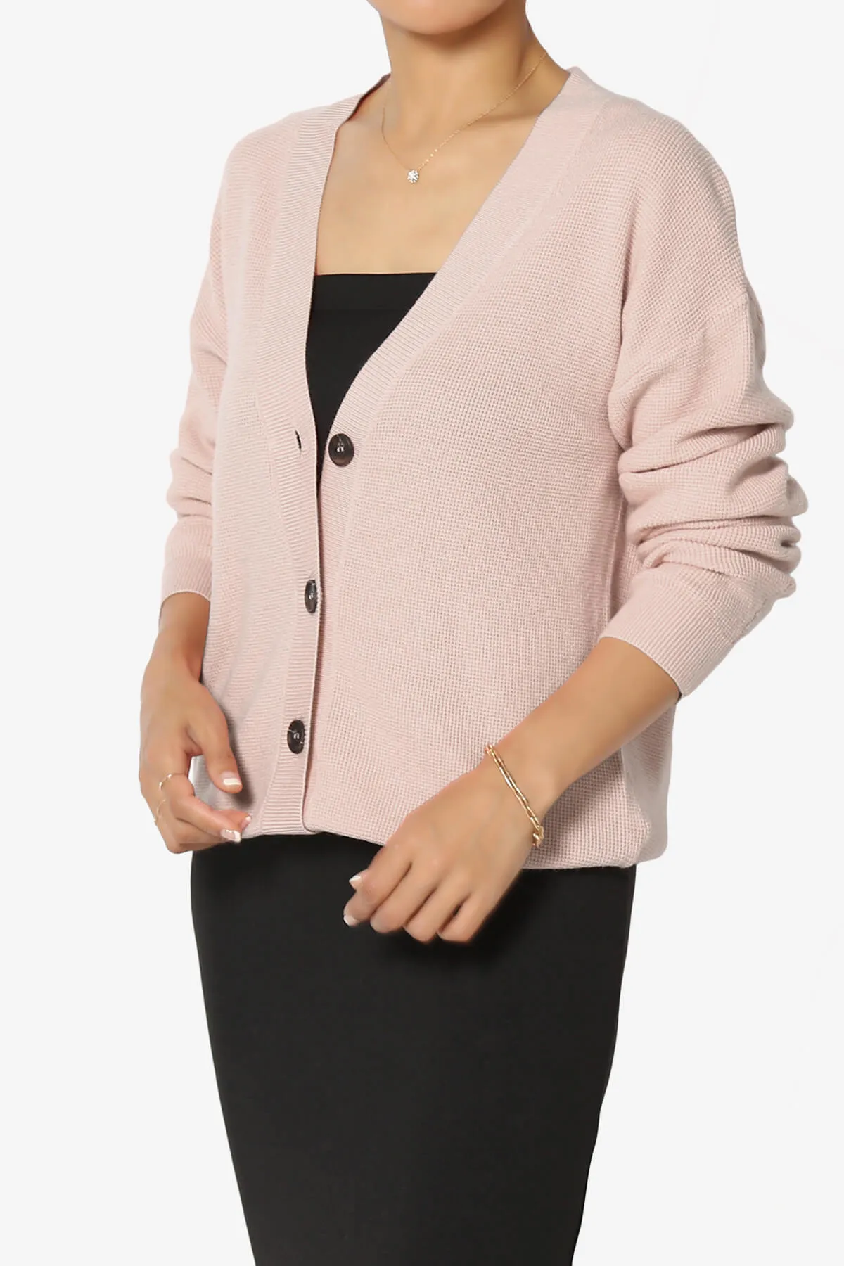 Nicky Micro Waffle Viscose Knit Cardigan
