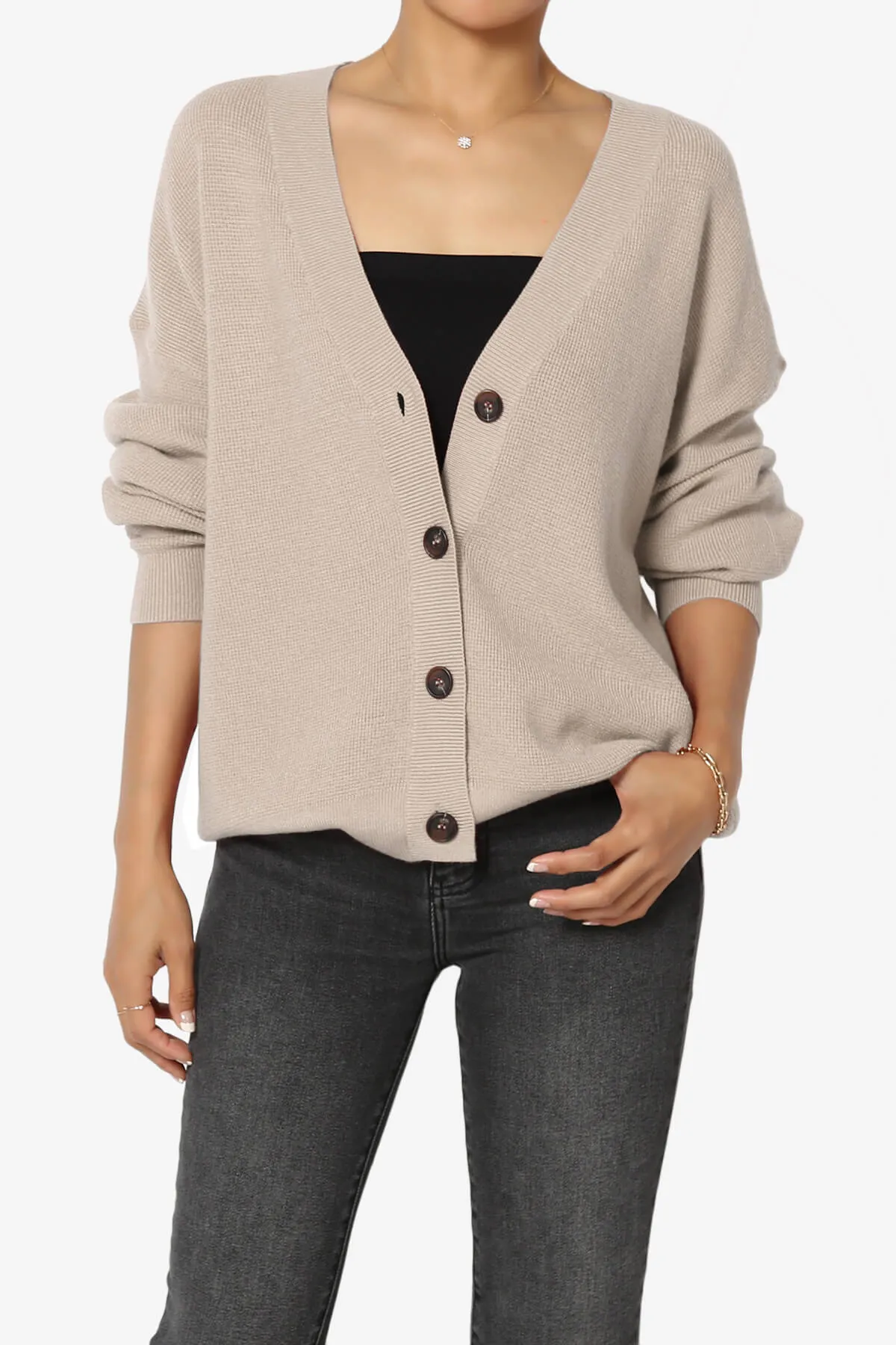 Nicky Micro Waffle Viscose Knit Cardigan