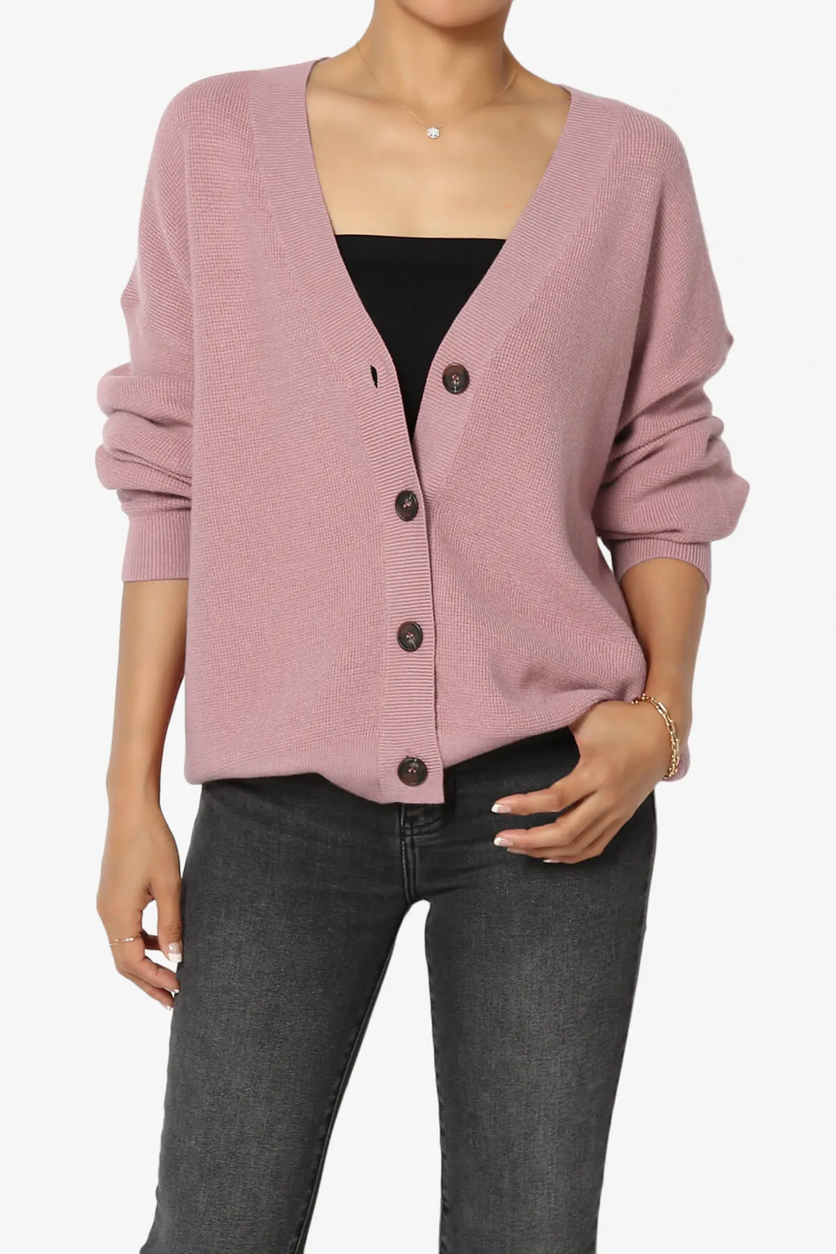 Nicky Micro Waffle Viscose Knit Cardigan