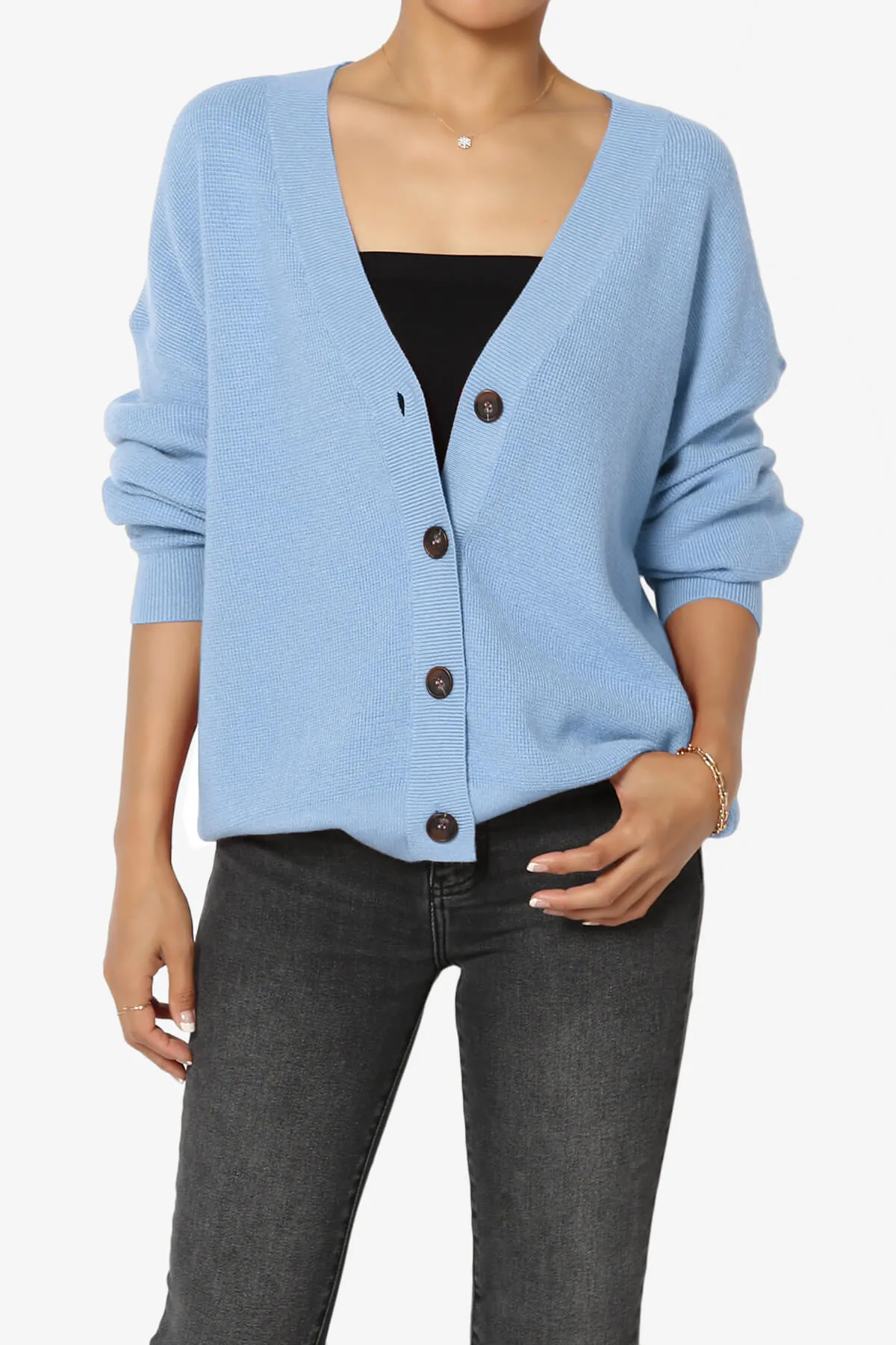 Nicky Micro Waffle Viscose Knit Cardigan