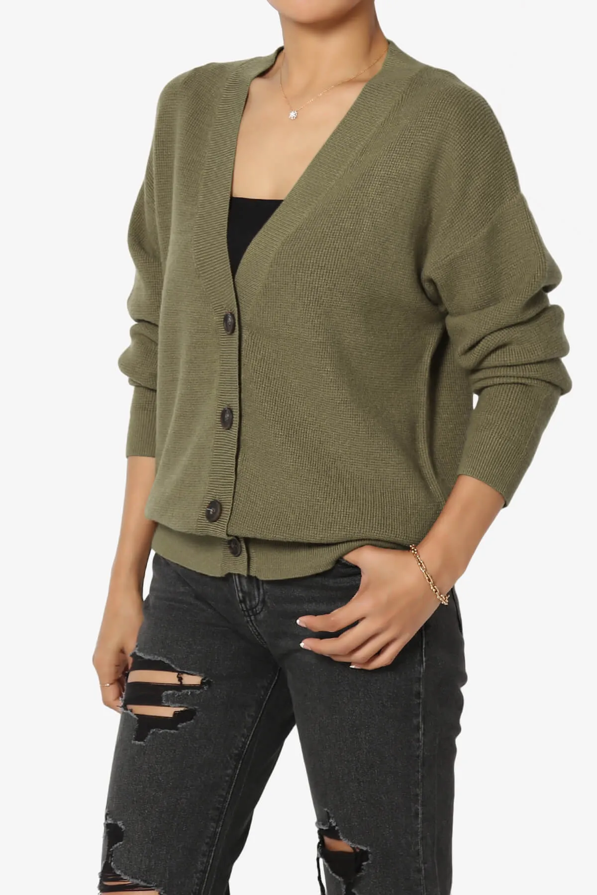 Nicky Micro Waffle Viscose Knit Cardigan