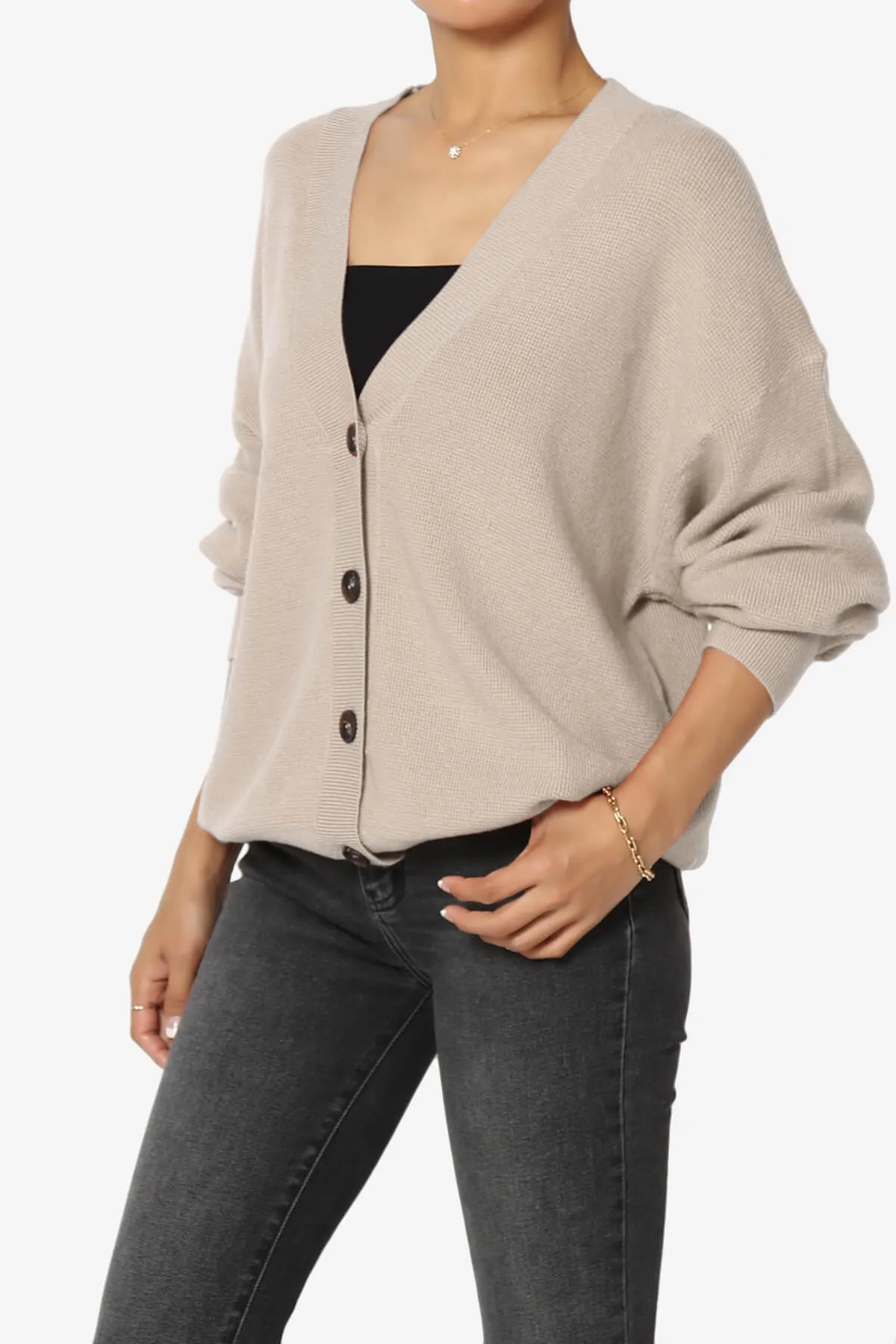 Nicky Micro Waffle Viscose Knit Cardigan