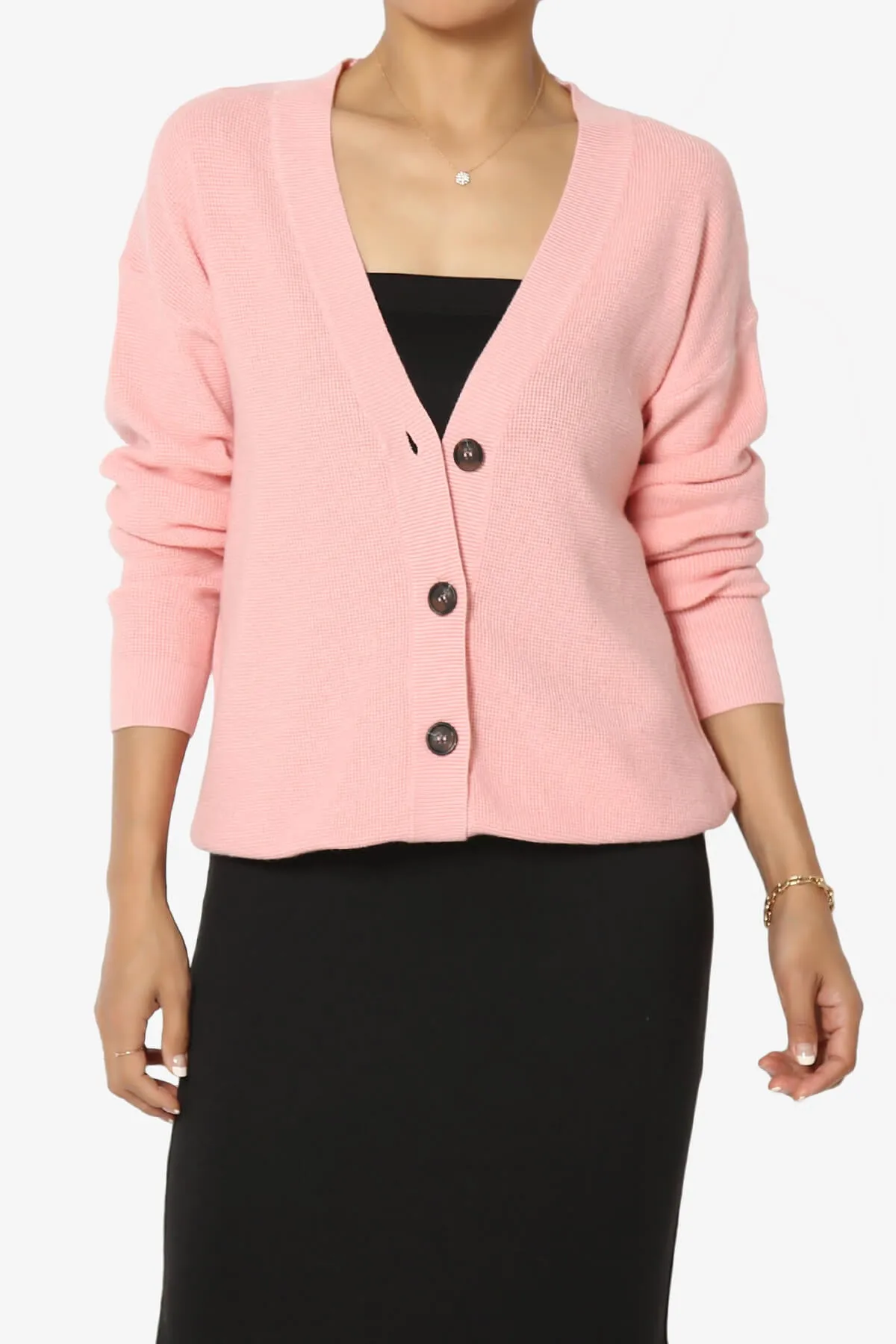 Nicky Micro Waffle Viscose Knit Cardigan