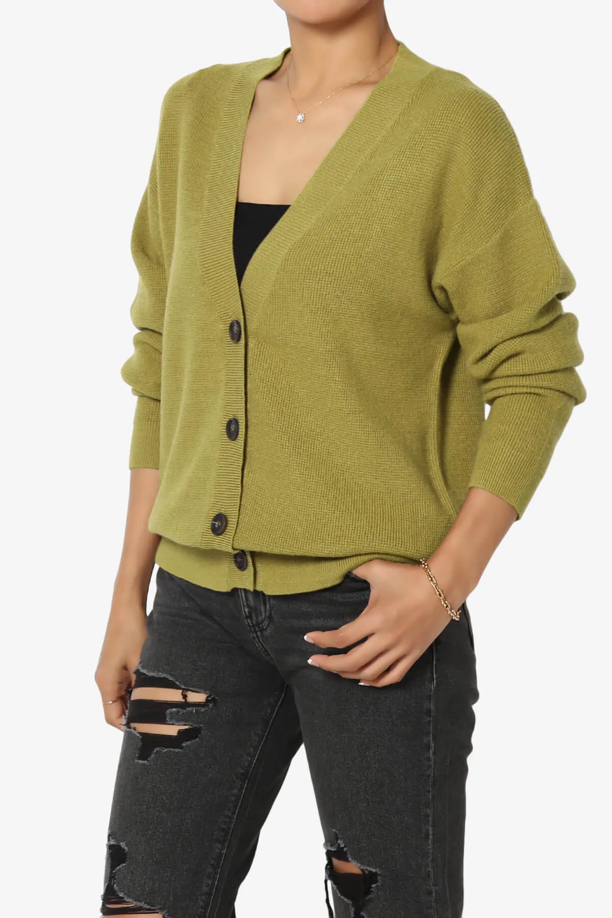 Nicky Micro Waffle Viscose Knit Cardigan