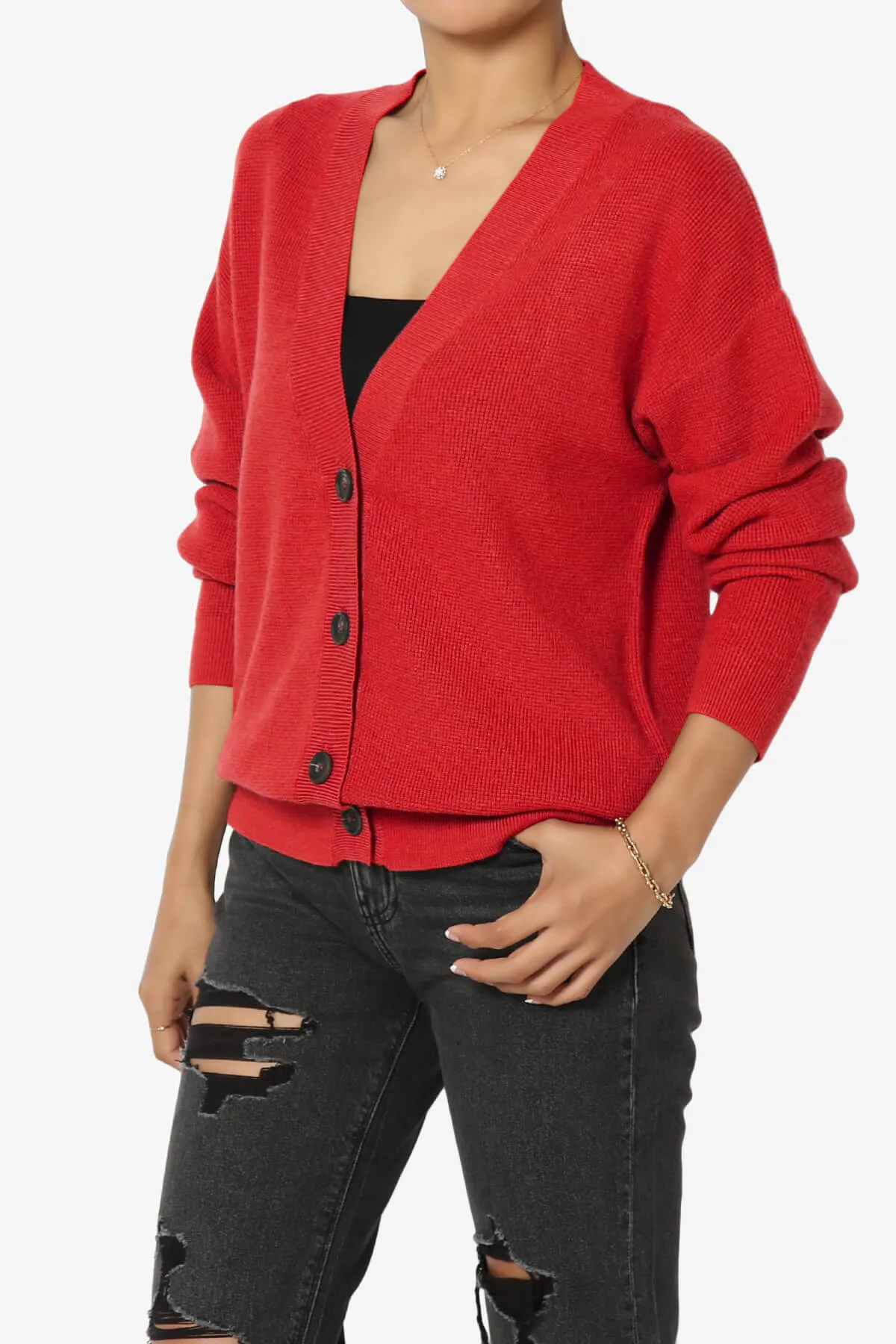 Nicky Micro Waffle Viscose Knit Cardigan