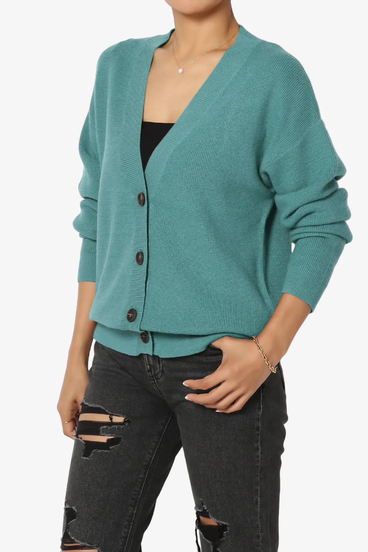 Nicky Micro Waffle Viscose Knit Cardigan