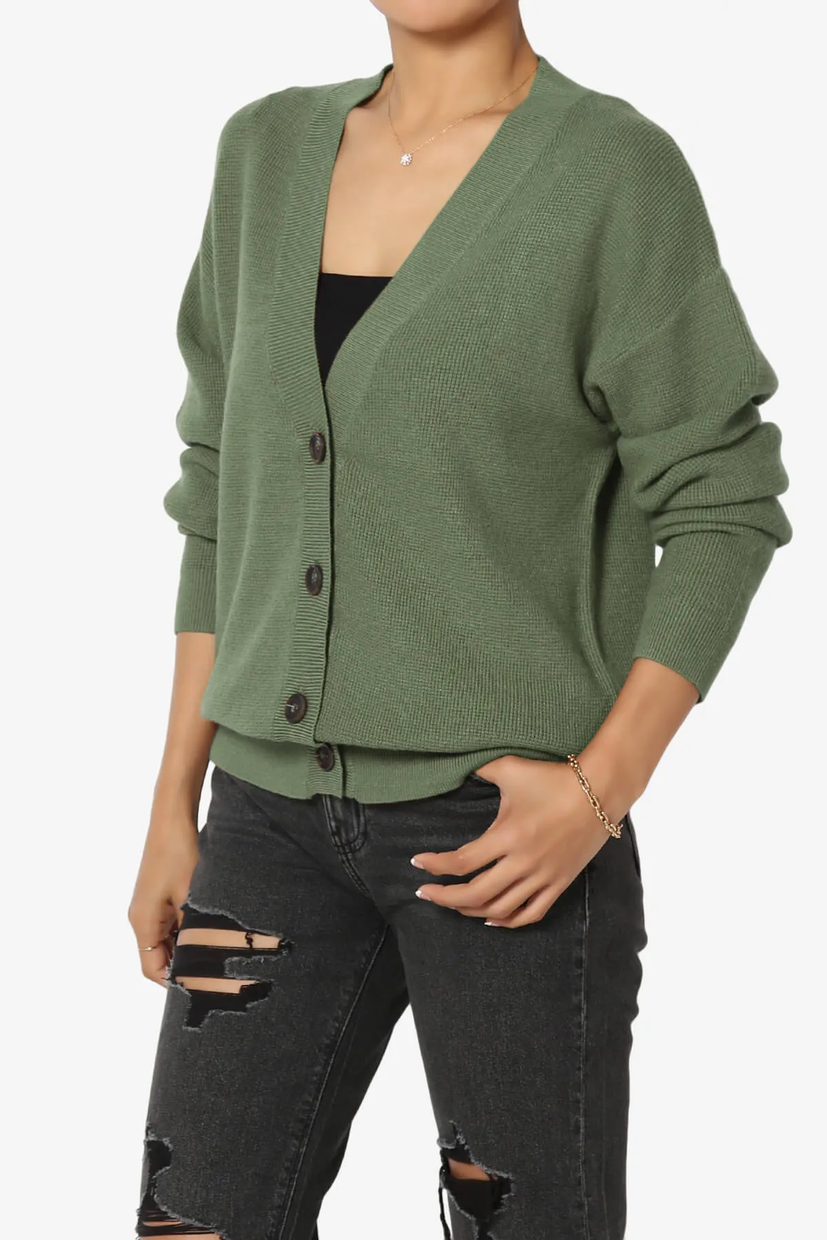 Nicky Micro Waffle Viscose Knit Cardigan