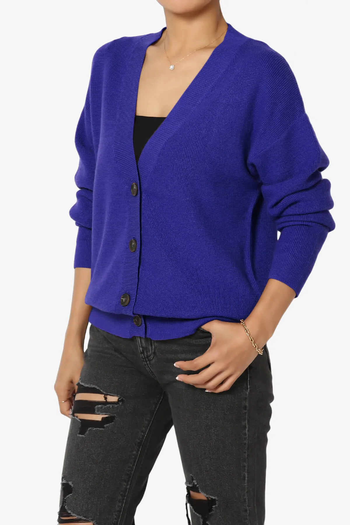 Nicky Micro Waffle Viscose Knit Cardigan