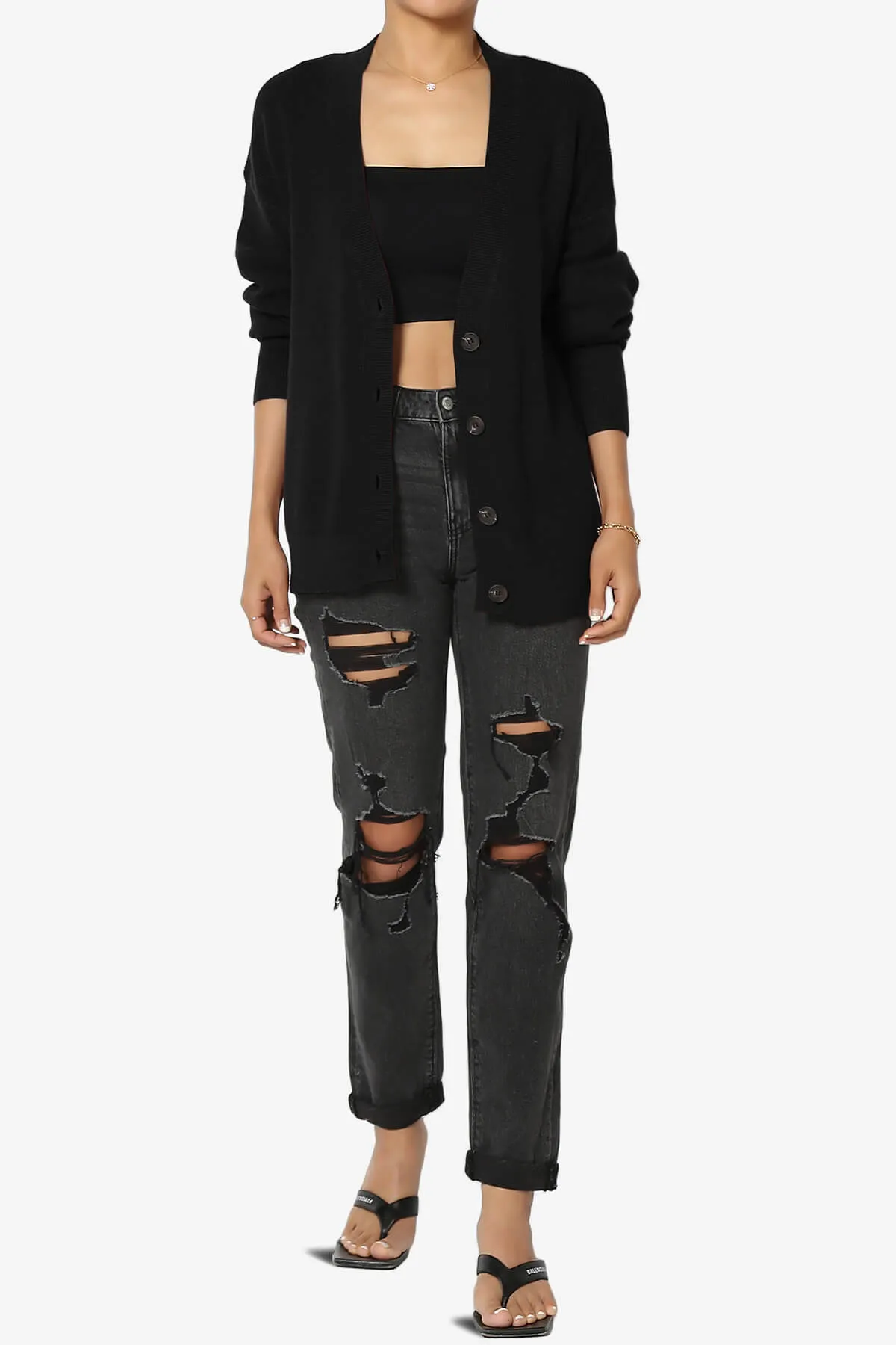 Nicky Micro Waffle Viscose Knit Cardigan