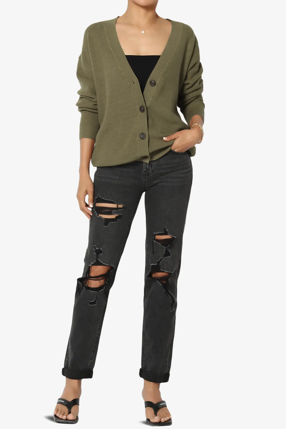 Nicky Micro Waffle Viscose Knit Cardigan