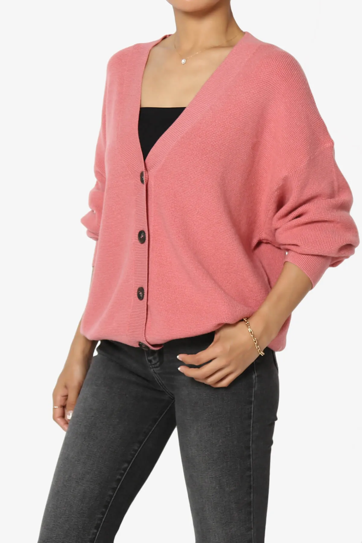 Nicky Micro Waffle Viscose Knit Cardigan