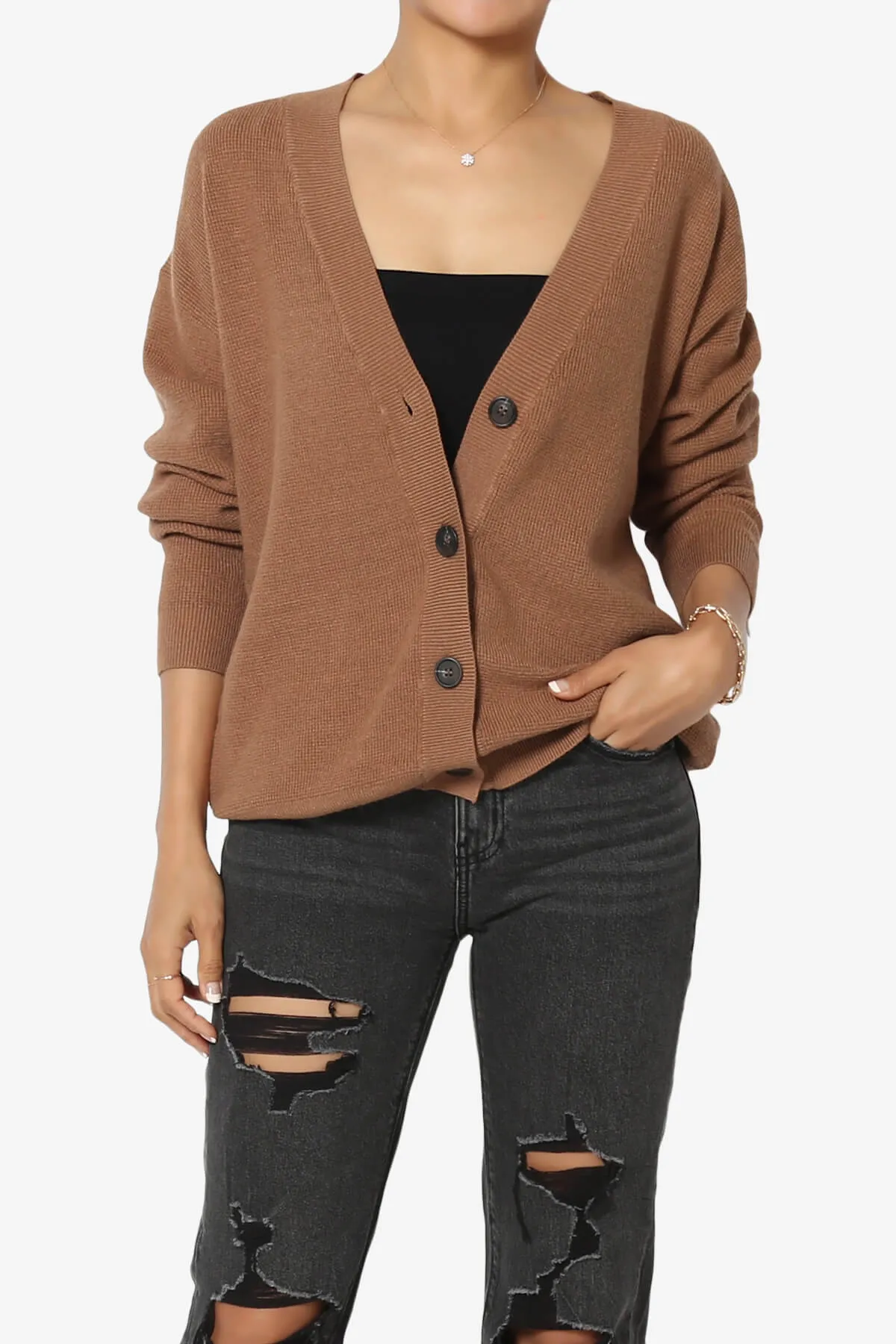 Nicky Micro Waffle Viscose Knit Cardigan