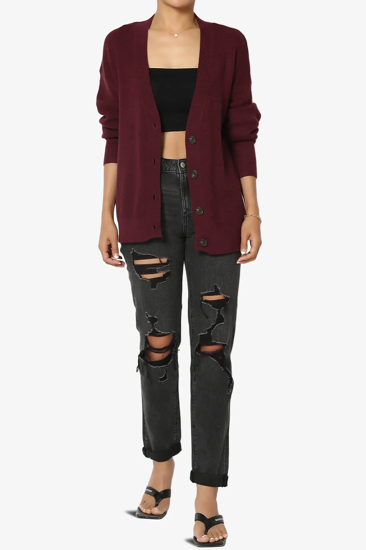 Nicky Micro Waffle Viscose Knit Cardigan