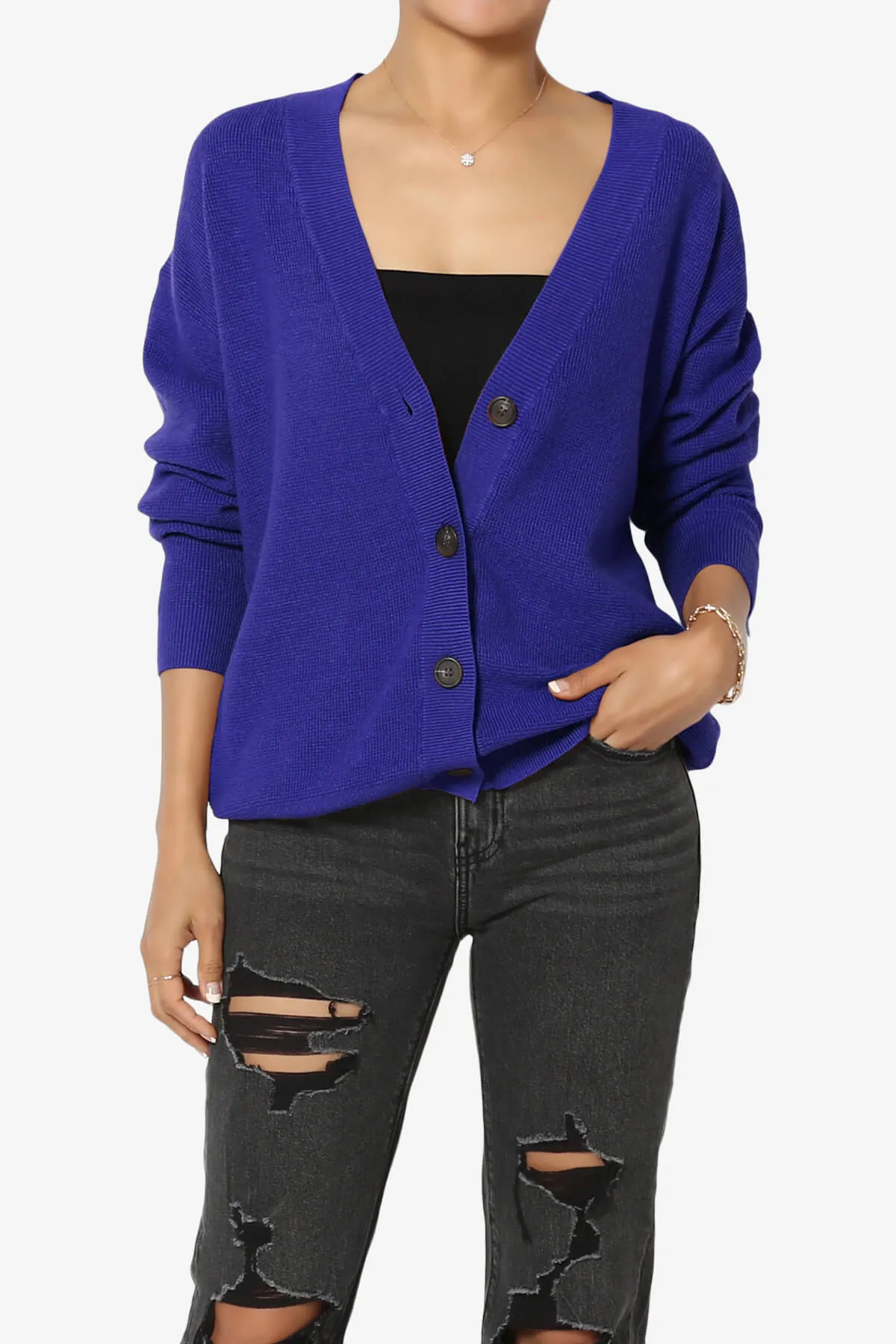 Nicky Micro Waffle Viscose Knit Cardigan