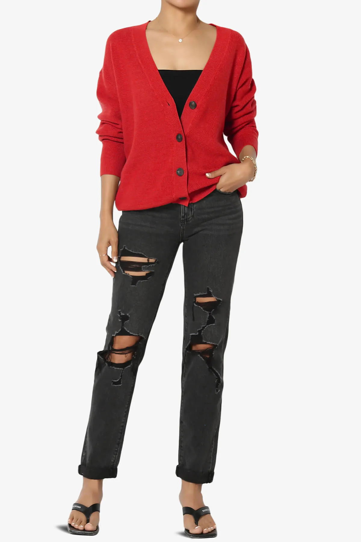 Nicky Micro Waffle Viscose Knit Cardigan
