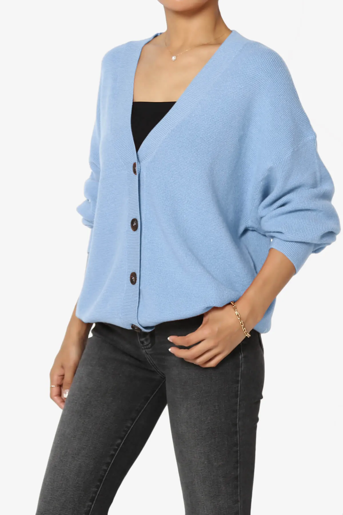 Nicky Micro Waffle Viscose Knit Cardigan