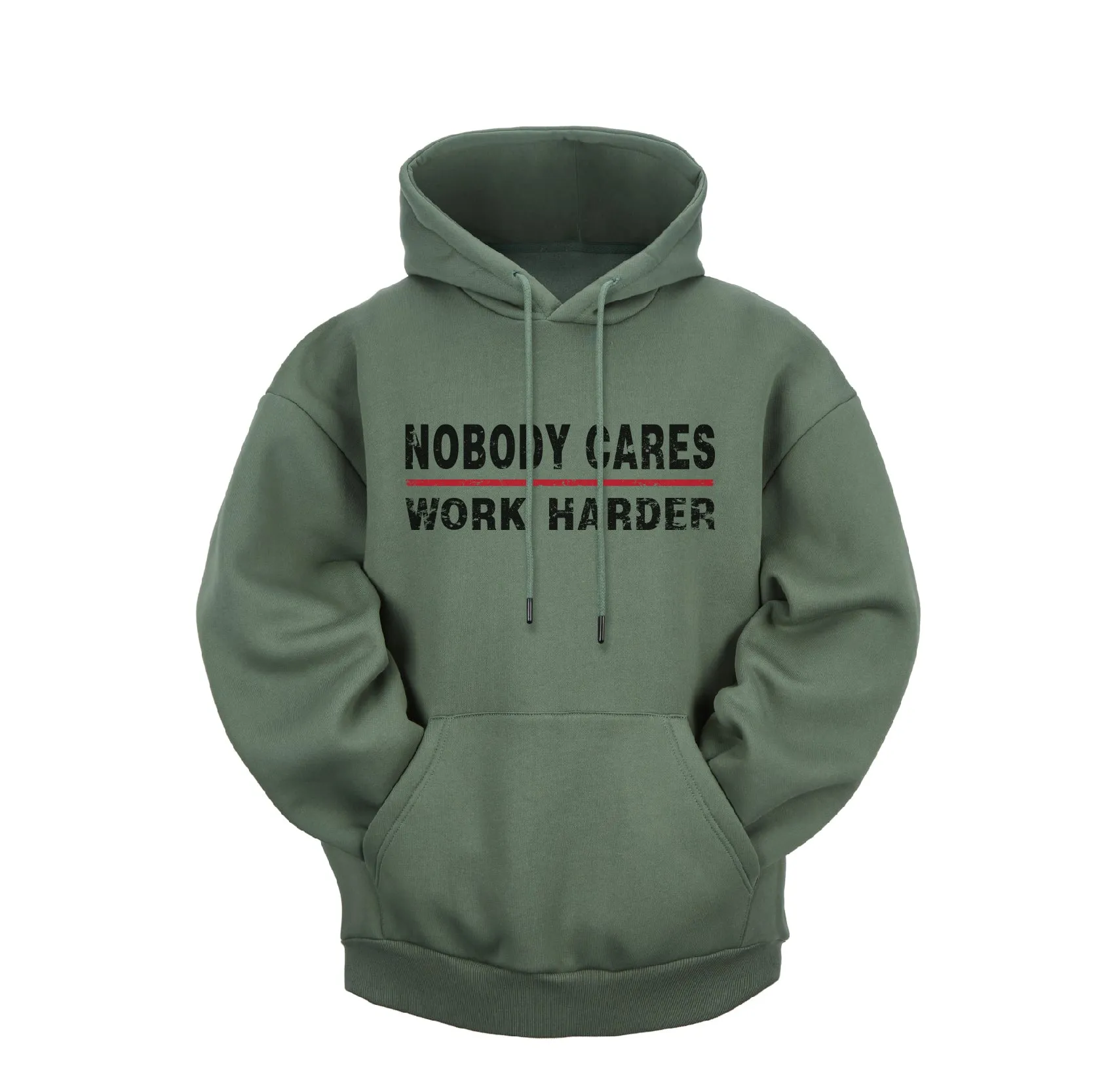 NOBODY CARES WORK HARDER GRAPHIC HEAVY WEIGHT HOODIE