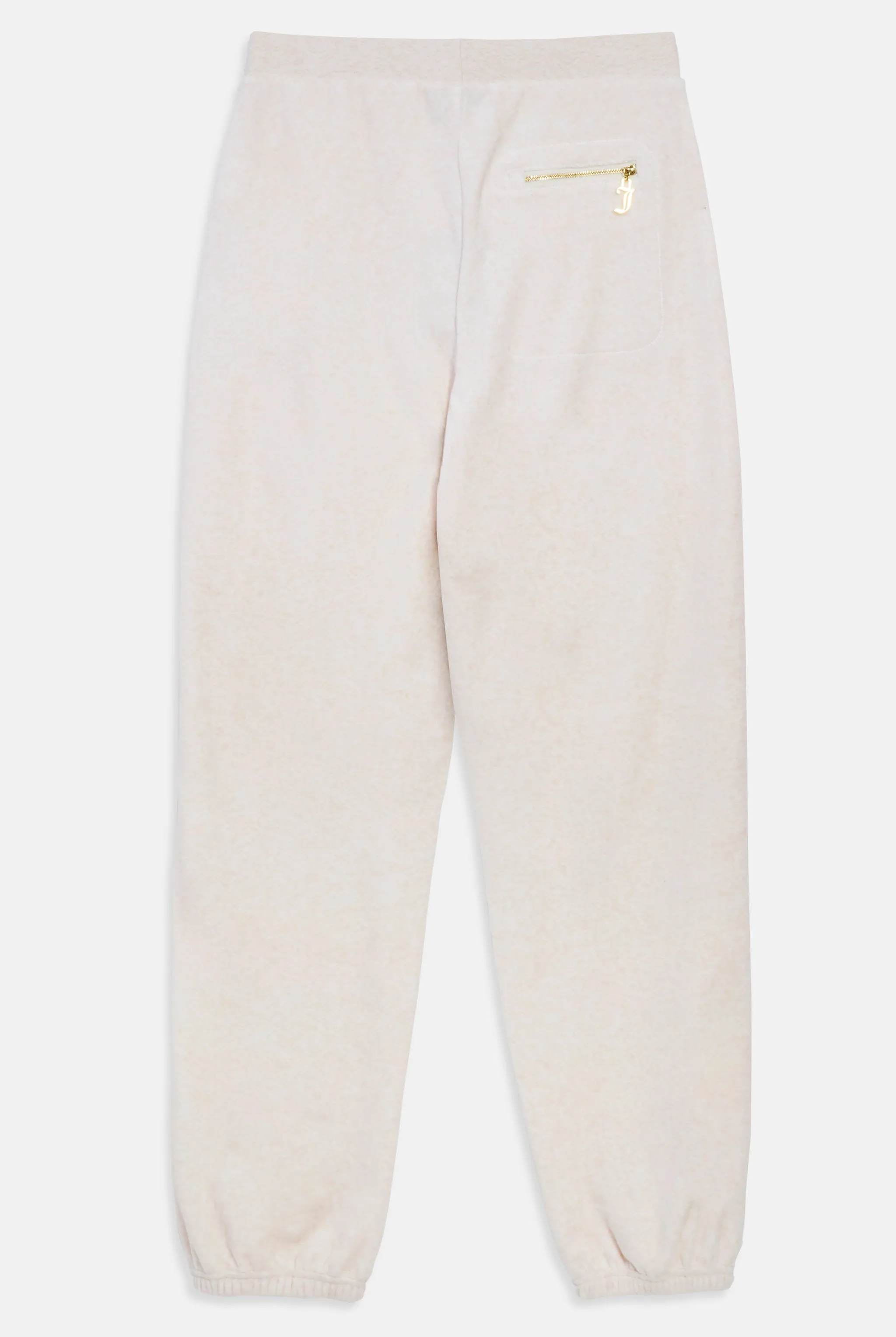 OATMEAL MARL / GOLD COTTON RICH VELOUR CUFFED RELAXED JOGGERS
