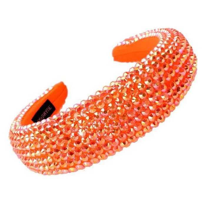 Orange Faceted Bead Padded Headband