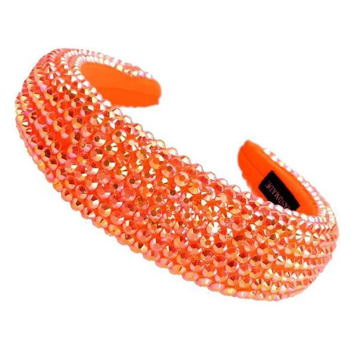 Orange Faceted Bead Padded Headband