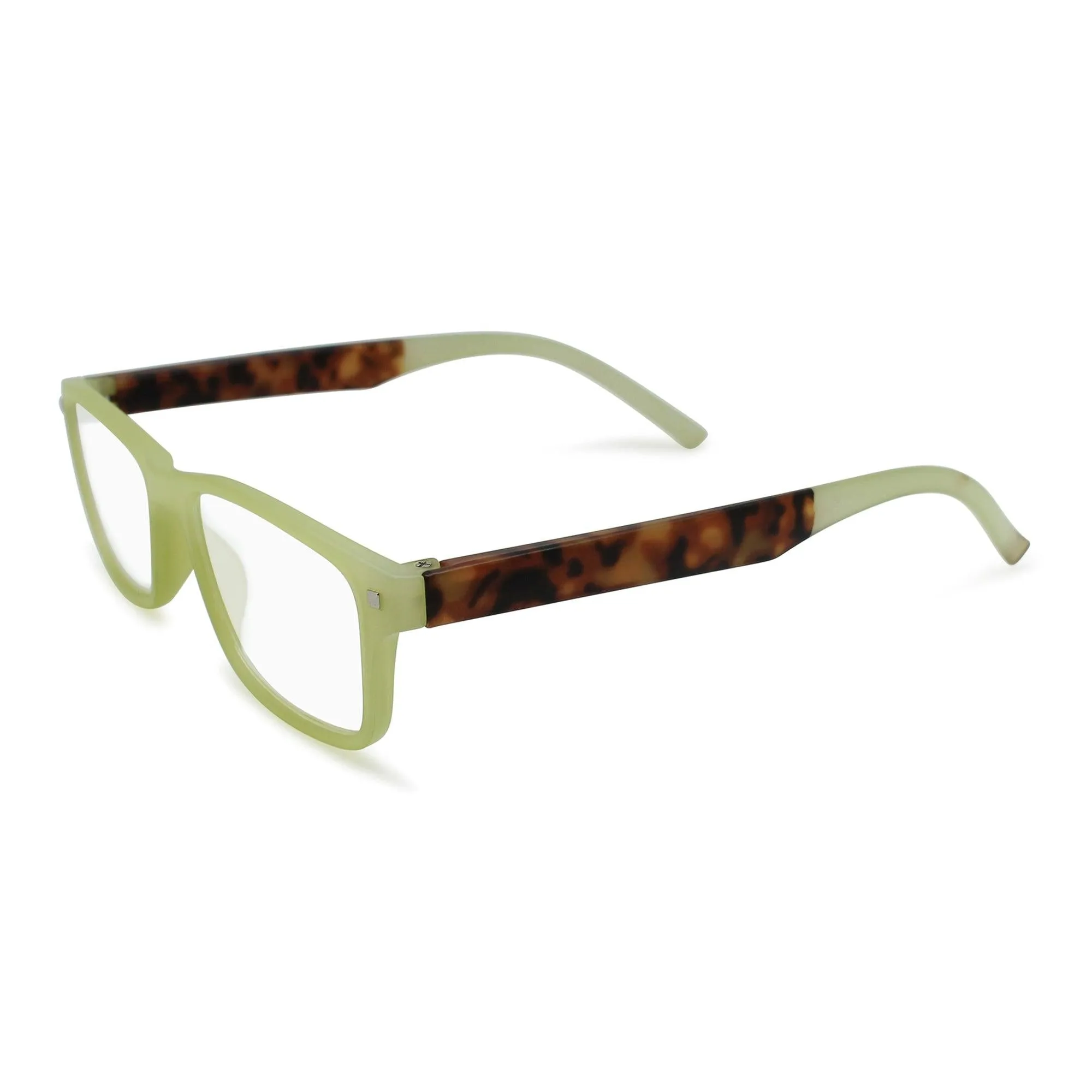 Pastel Colors Rectangular Reading Glasses for Women Tortoise Shell Temples | R-648