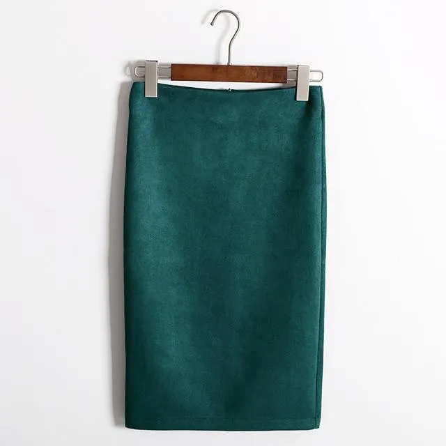 Pencil Suede Skirt