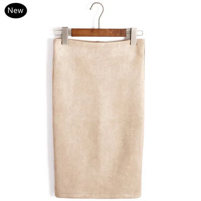 Pencil Suede Skirt