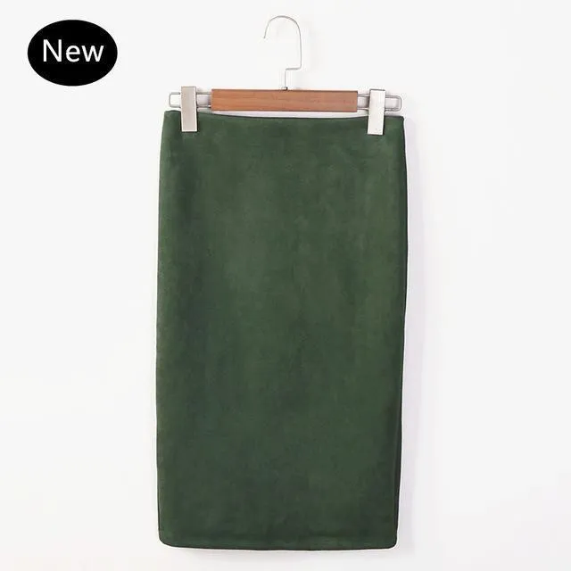 Pencil Suede Skirt