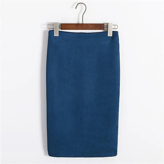 Pencil Suede Skirt