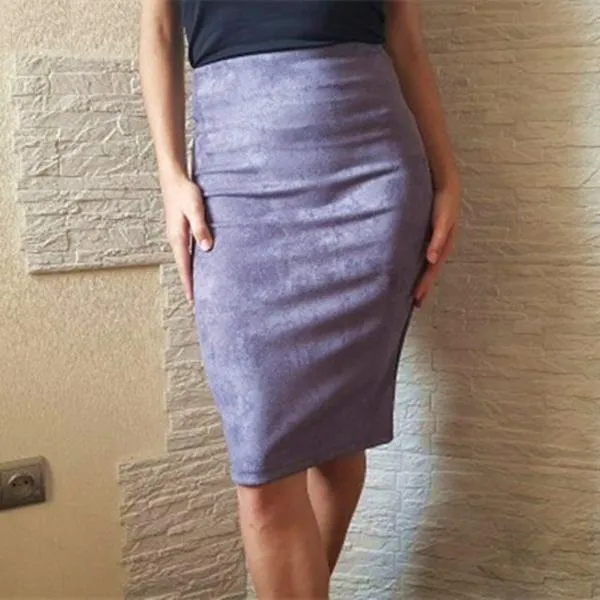 Pencil Suede Skirt