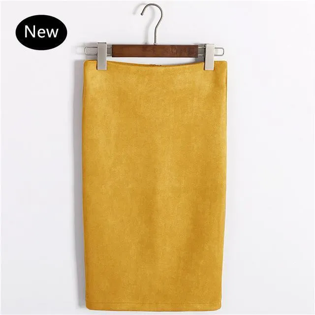 Pencil Suede Skirt